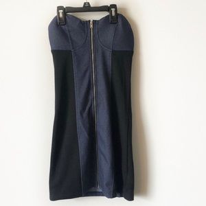 G by guess strapless dress denim black